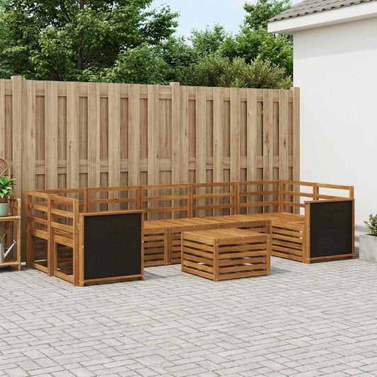 vidaXL Outdoor Sofa Set 8 pcs Natural Solid Acacia Wood