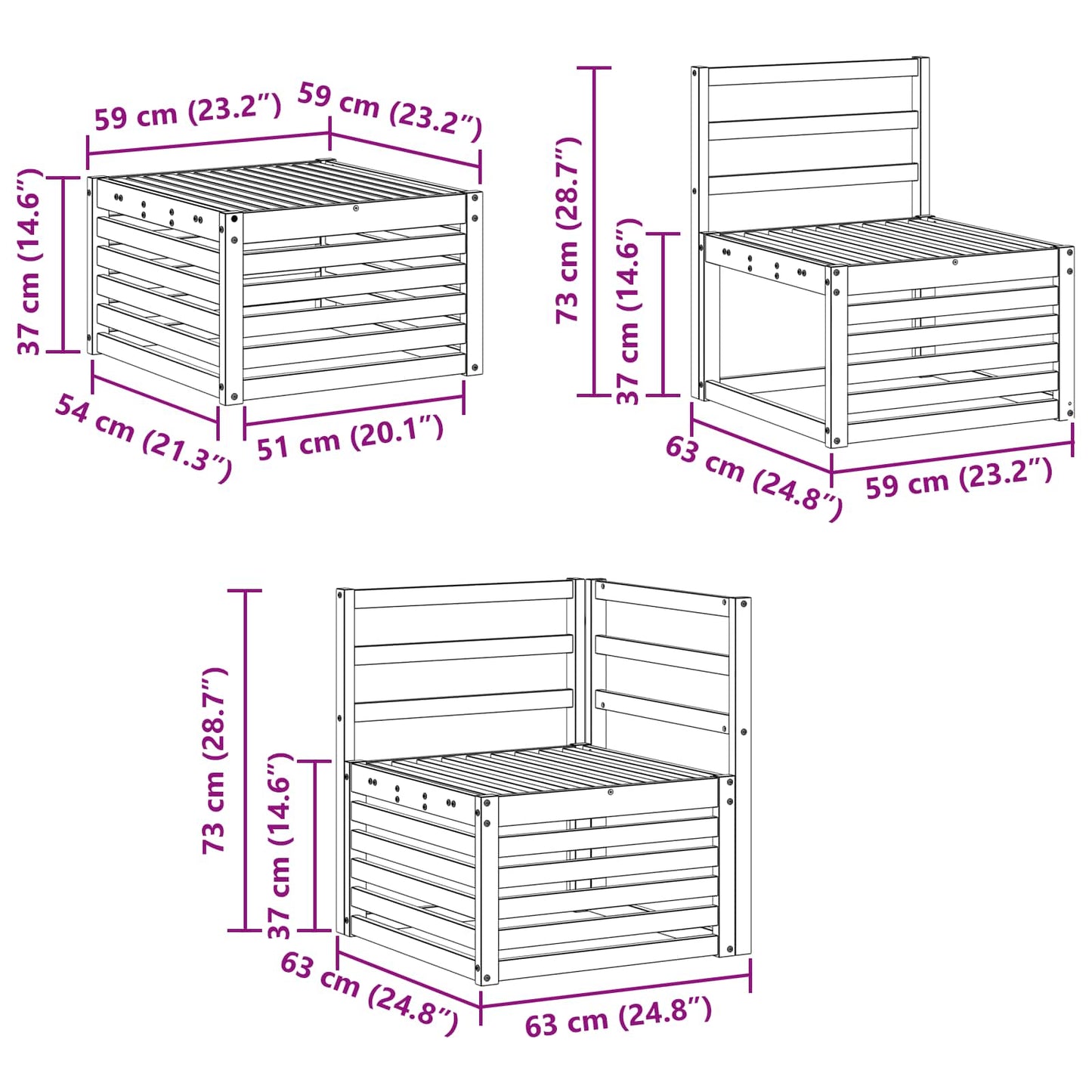 vidaXL Outdoor Sofa Set 8 pcs Natural Solid Acacia Wood