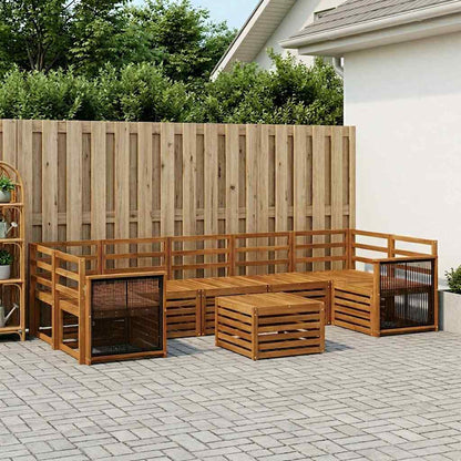 vidaXL Outdoor Sofa Set 8 pcs Natural Solid Acacia Wood