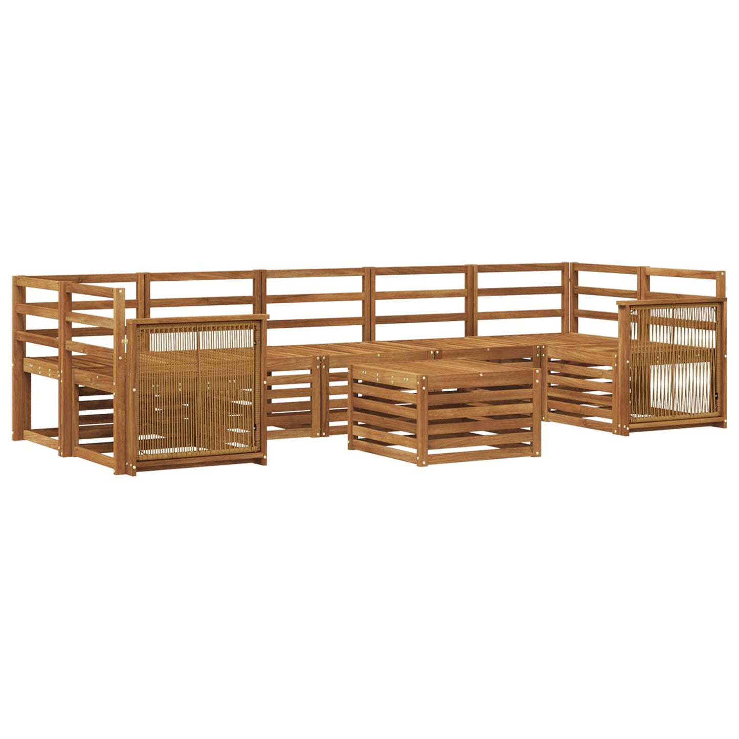 vidaXL Outdoor Sofa Set 8 pcs Natural Solid Acacia Wood