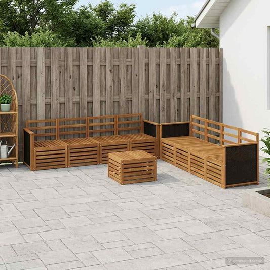 vidaXL Outdoor Sofa Set 9 pcs Natural