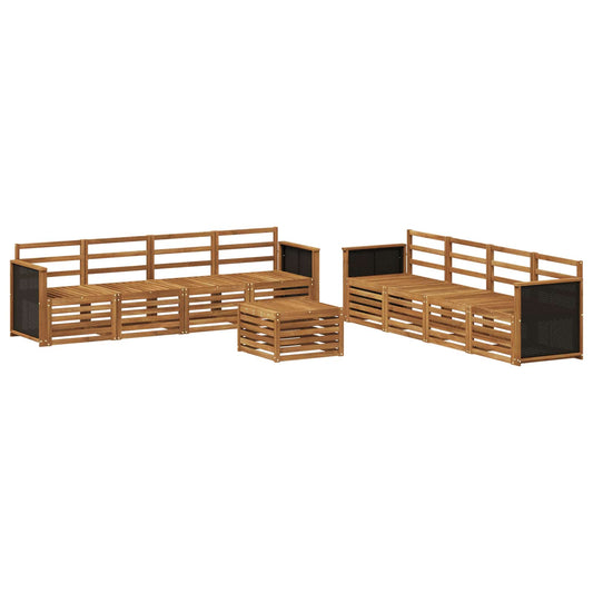 vidaXL Outdoor Sofa Set 9 pcs Natural