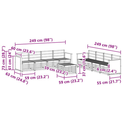 vidaXL Outdoor Sofa Set 9 pcs Natural