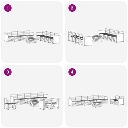 vidaXL Outdoor Sofa Set 9 pcs Natural
