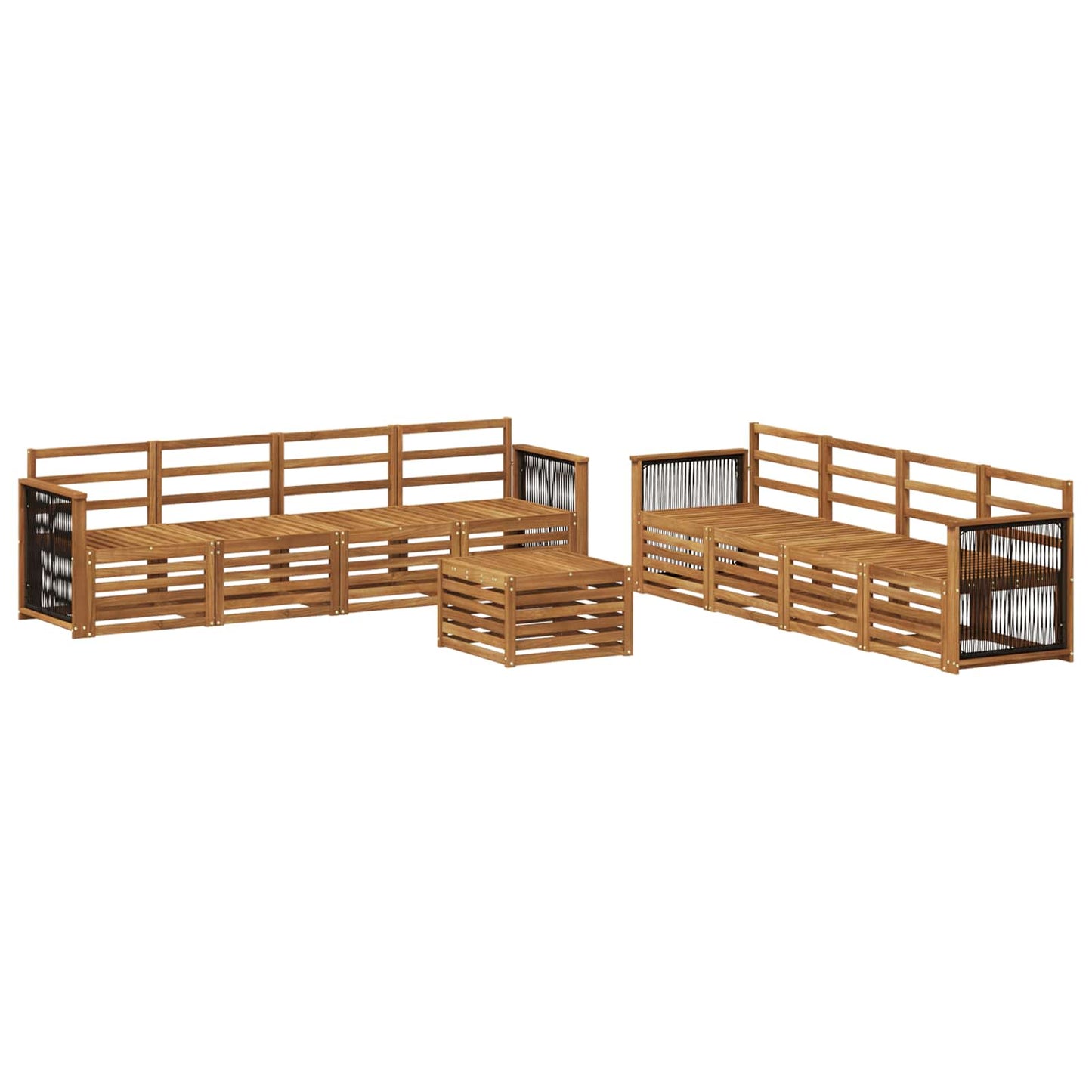 vidaXL Outdoor Sofa Set 9 pcs Natural