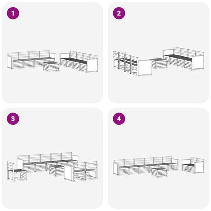 vidaXL Outdoor Sofa Set 9 pcs Natural