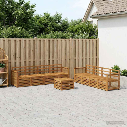 vidaXL Outdoor Sofa Set 9 pcs Natural