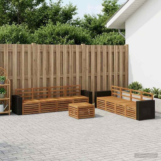 vidaXL Outdoor Sofa Set 9 pcs Natural
