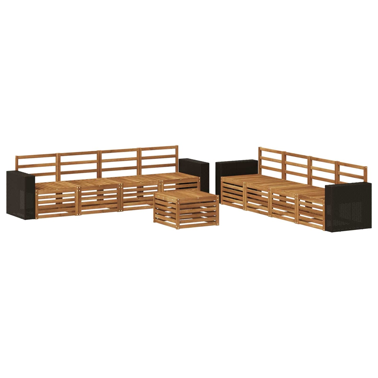 vidaXL Outdoor Sofa Set 9 pcs Natural