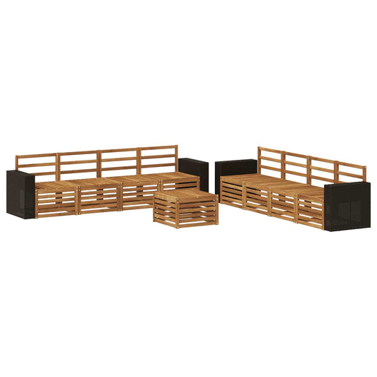 vidaXL Outdoor Sofa Set 9 pcs Natural