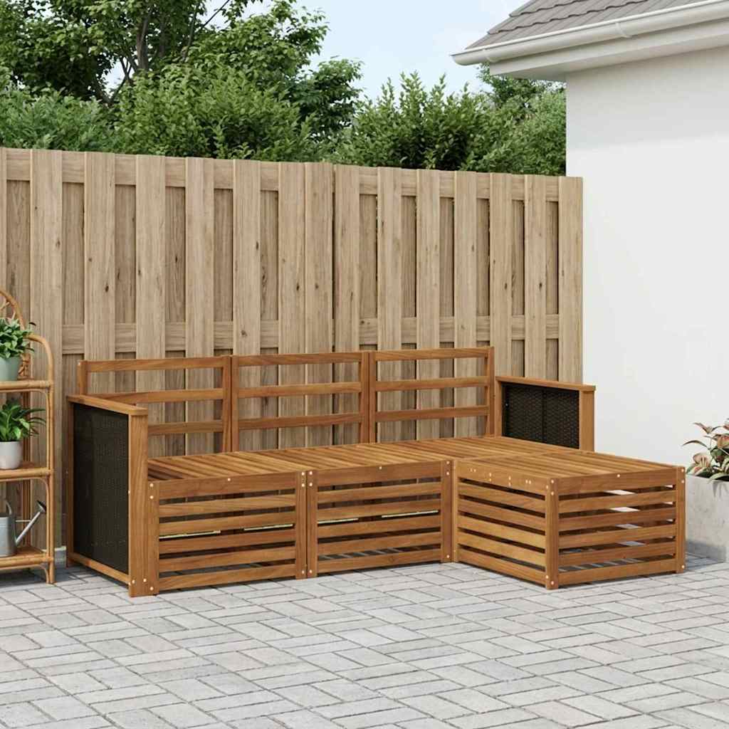vidaXL Outdoor Sofa Set 4 pcs Natural