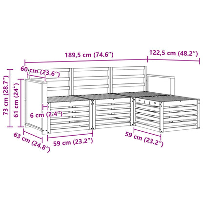 vidaXL Outdoor Sofa Set 4 pcs Natural