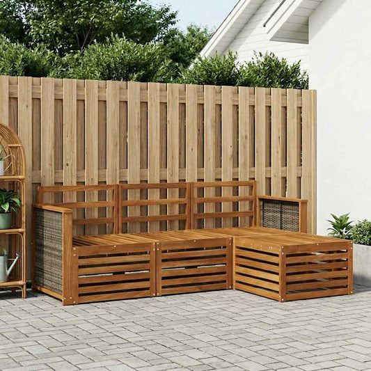 vidaXL Outdoor Sofa Set 4 pcs Natural