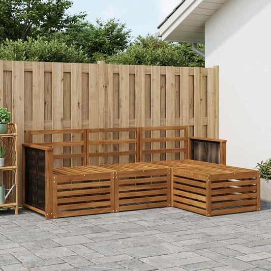 vidaXL Outdoor Sofa Set 4 pcs Natural