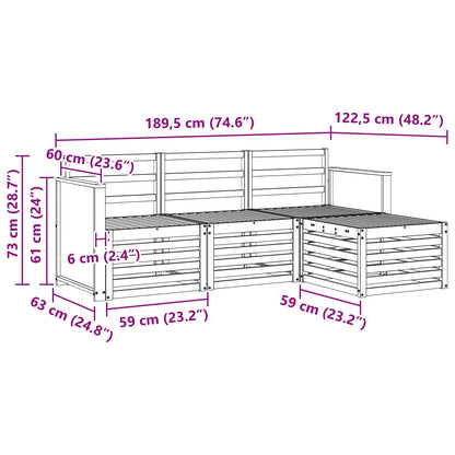 vidaXL Outdoor Sofa Set 4 pcs Natural