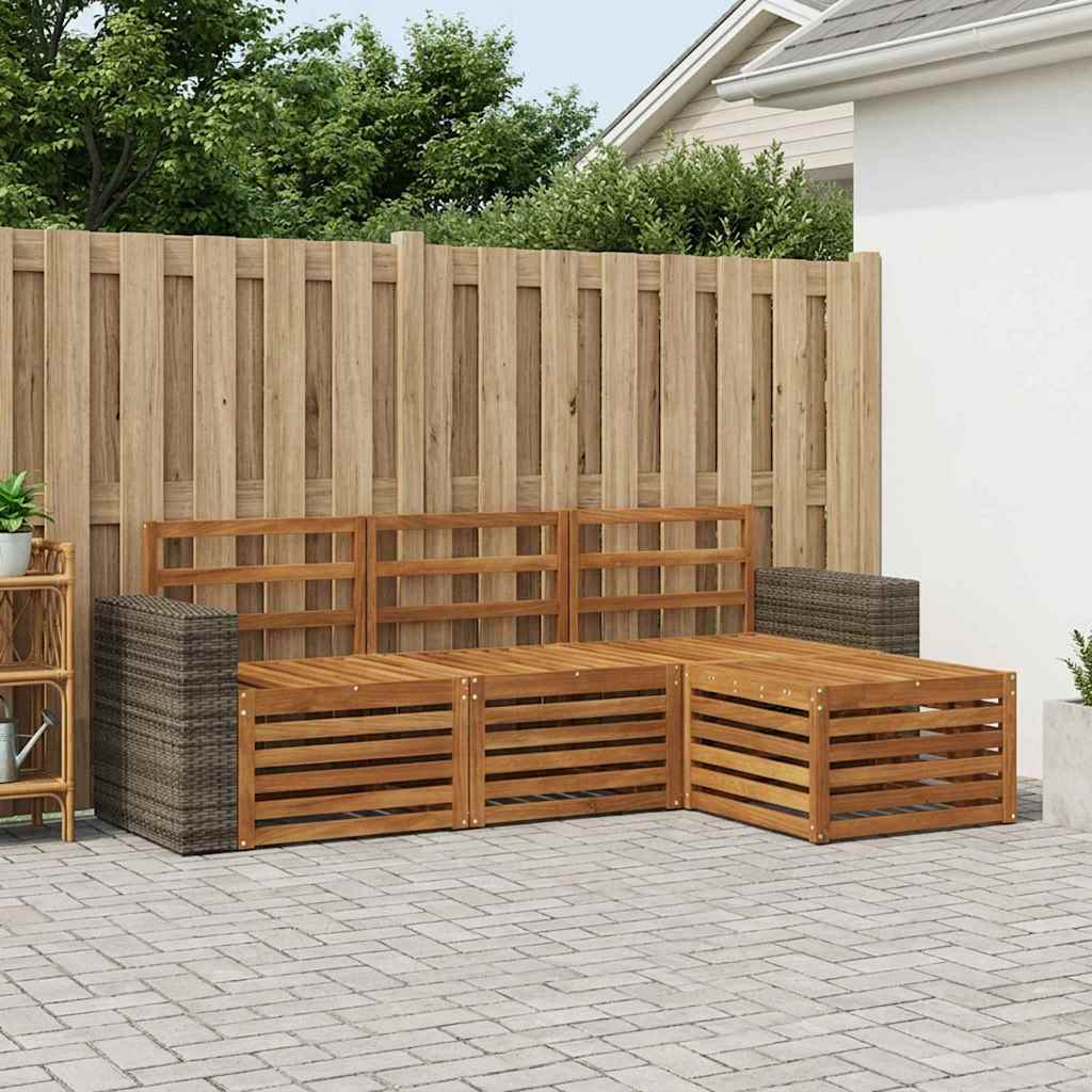 vidaXL Outdoor Sofa Set 4 pcs Natural