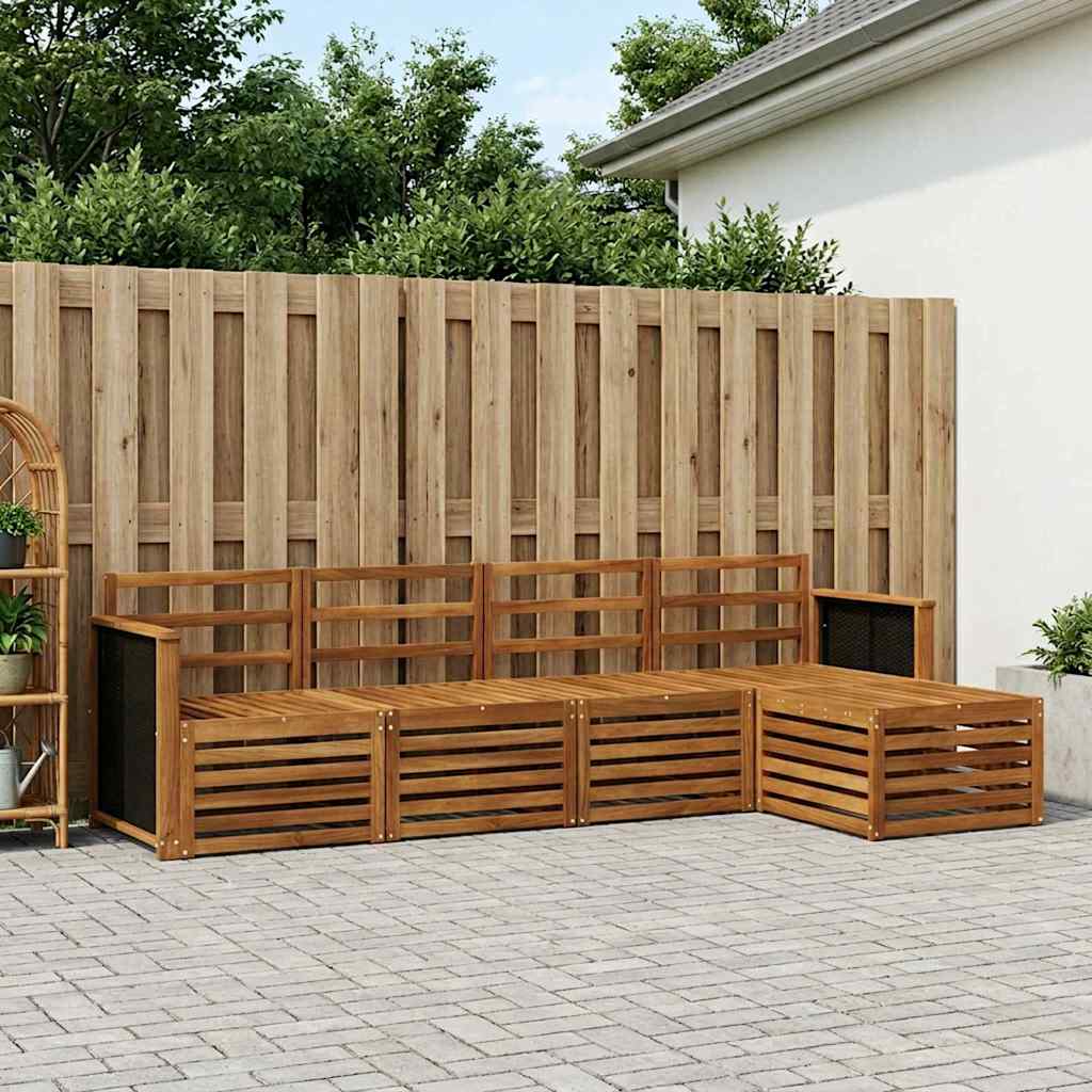 vidaXL Outdoor Sofa Set 5 pcs Natural