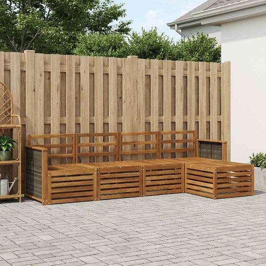 vidaXL Outdoor Sofa Set 5 pcs Natural