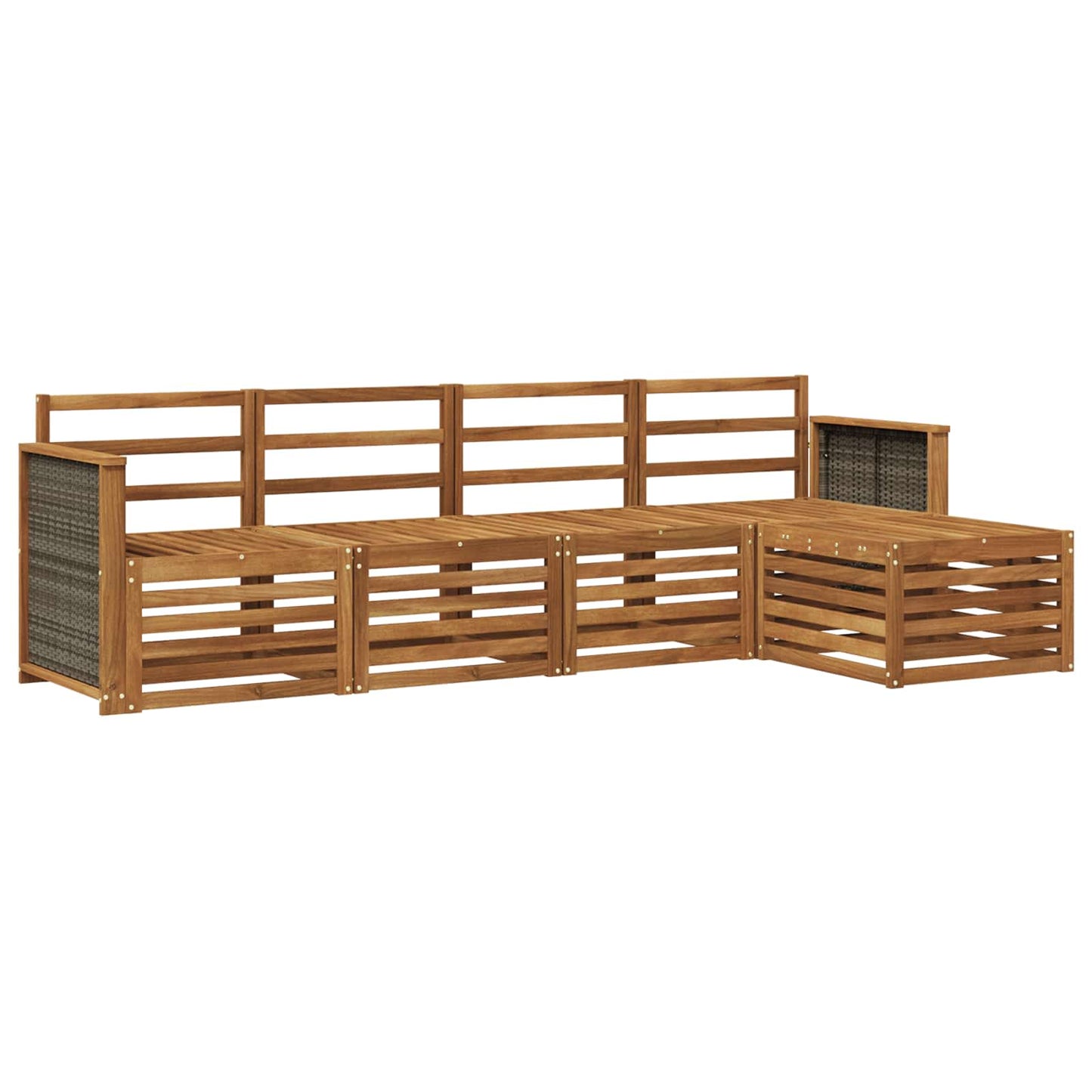 vidaXL Outdoor Sofa Set 5 pcs Natural