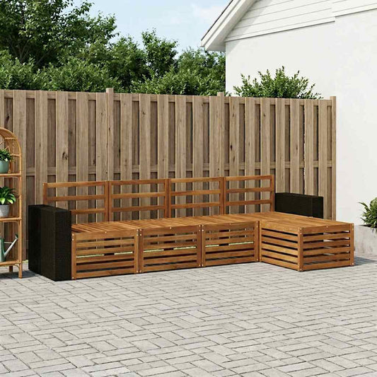 vidaXL Outdoor Sofa Set 5 pcs Natural