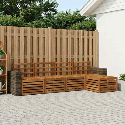 vidaXL Outdoor Sofa Set 5 pcs Natural