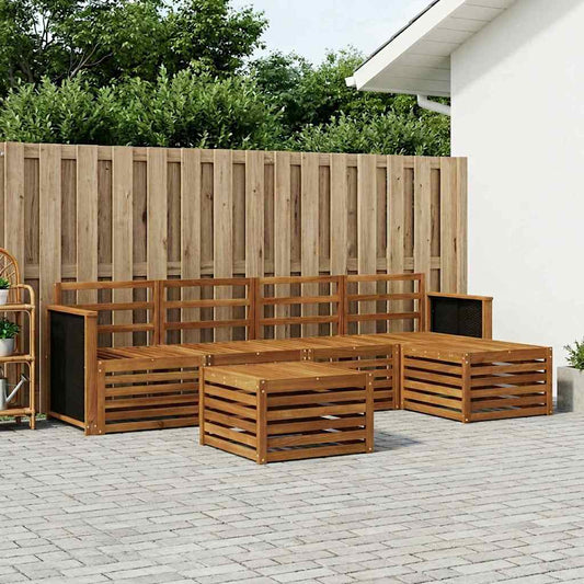 vidaXL Outdoor Sofa Set 6 pcs Natural
