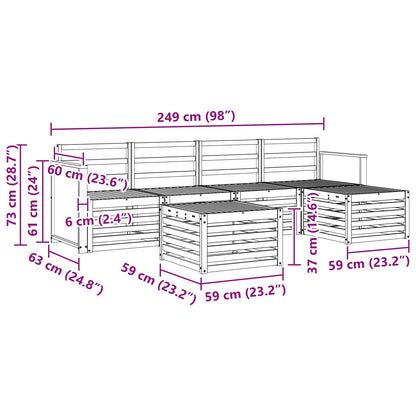 vidaXL Outdoor Sofa Set 6 pcs Natural
