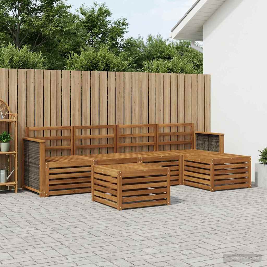 vidaXL Outdoor Sofa Set 6 pcs Natural