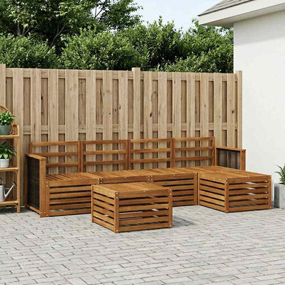 vidaXL Outdoor Sofa Set 6 pcs Natural