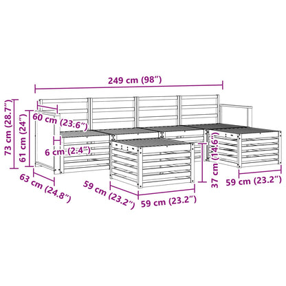 vidaXL Outdoor Sofa Set 6 pcs Natural