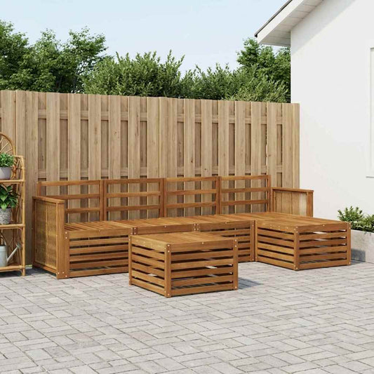 vidaXL Outdoor Sofa Set 6 pcs Natural