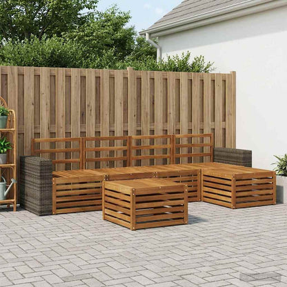 vidaXL Outdoor Sofa Set 6 pcs Natural