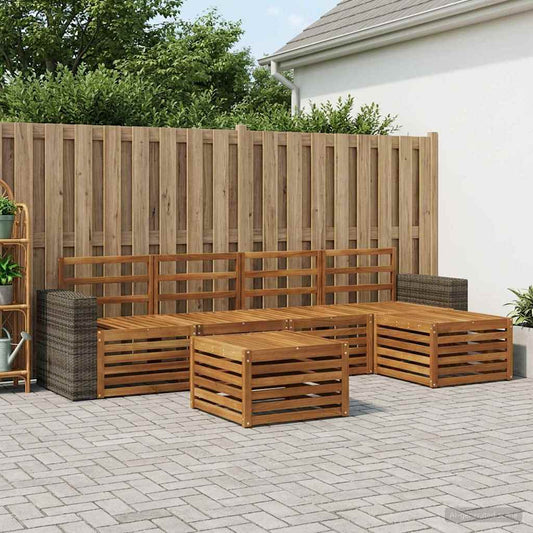 vidaXL Outdoor Sofa Set 6 pcs Natural