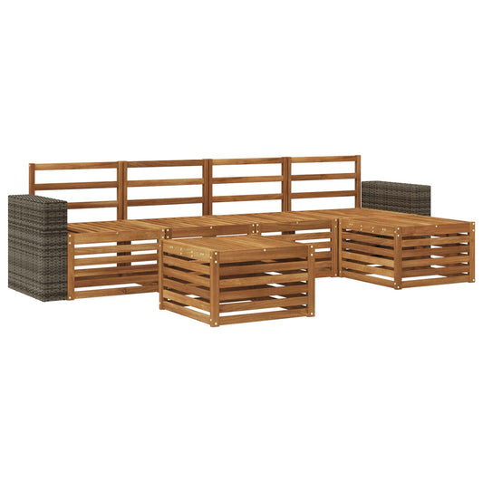 vidaXL Outdoor Sofa Set 6 pcs Natural