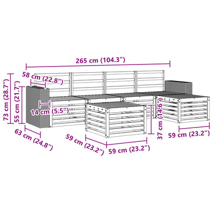 vidaXL Outdoor Sofa Set 6 pcs Natural