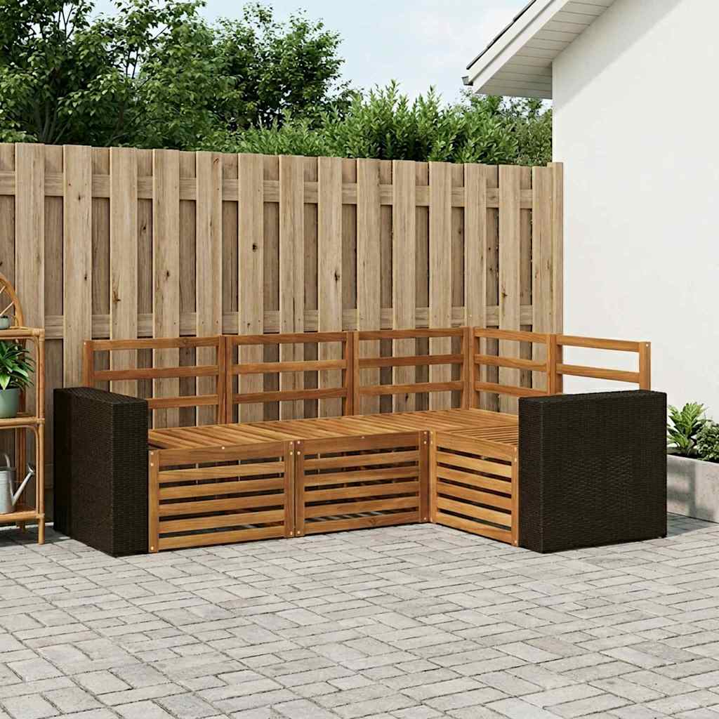 vidaXL Sofa Sets 4 pcs Solid Acacia Wood