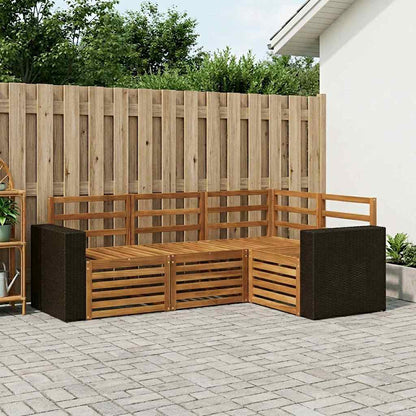 vidaXL Sofa Sets 4 pcs Solid Acacia Wood