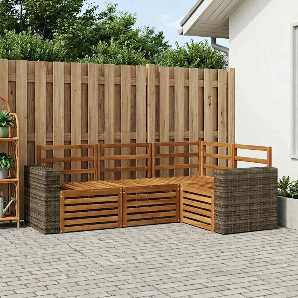 vidaXL Sofa Sets 4 pcs Solid Acacia Wood