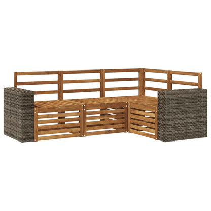 vidaXL Sofa Sets 4 pcs Solid Acacia Wood