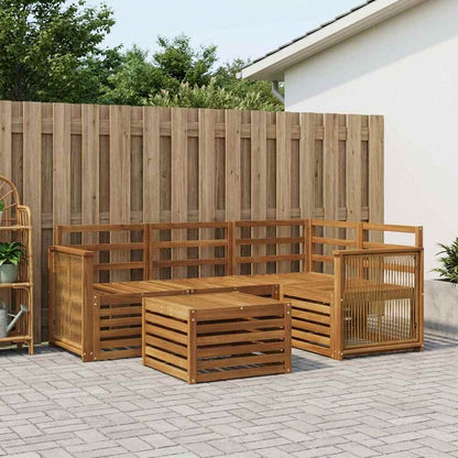 vidaXL Outdoor Sofa Set 5 pcs Natural 59 x 59 x 37 cm Polyester