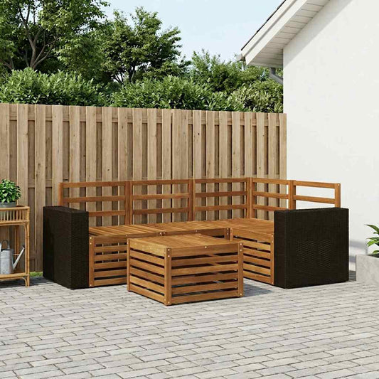 vidaXL Outdoor Sofa Set 5 pcs Natural 59 x 59 x 37 cm Polyester