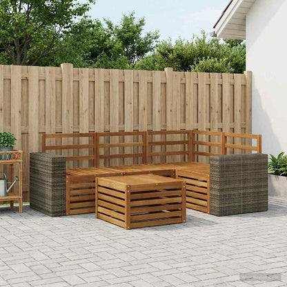 vidaXL Outdoor Sofa Set 5 pcs Natural 59 x 59 x 37 cm Polyester