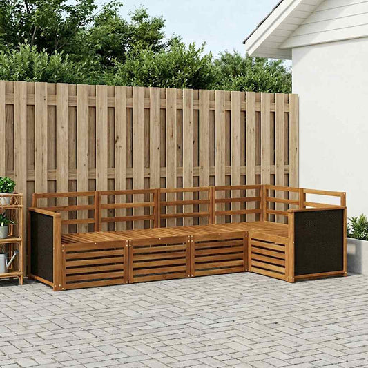 vidaXL Outdoor Sofa Set 4 pcs Natural Solid Acacia Wood