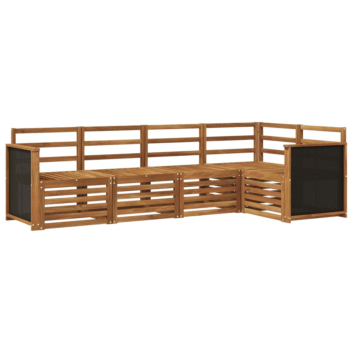 vidaXL Outdoor Sofa Set 4 pcs Natural Solid Acacia Wood