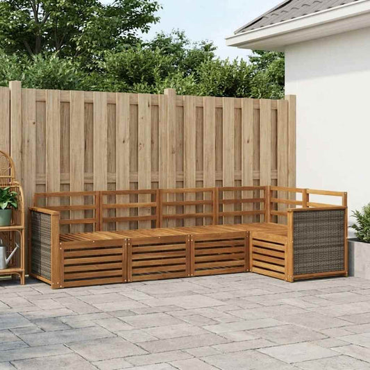 vidaXL Outdoor Sofa Set 4 pcs Natural Solid Acacia Wood