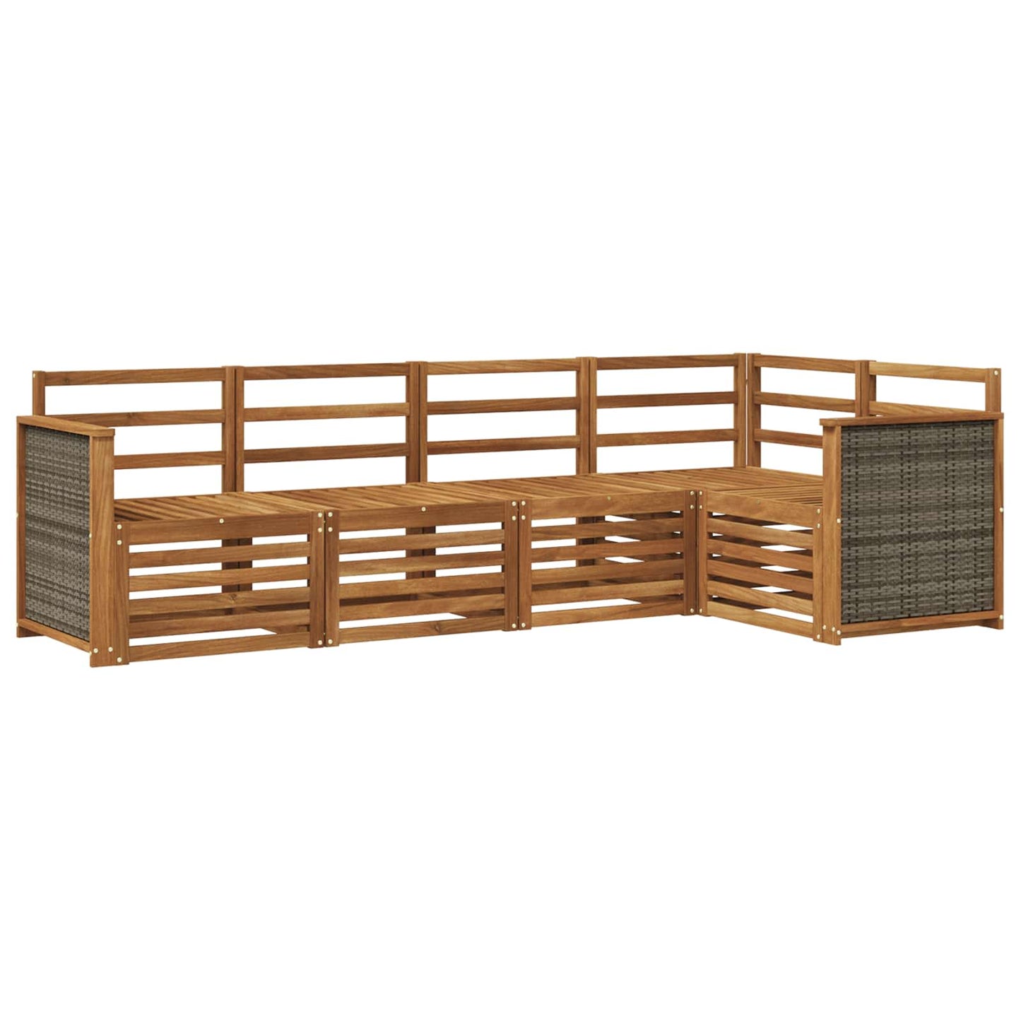 vidaXL Outdoor Sofa Set 4 pcs Natural Solid Acacia Wood