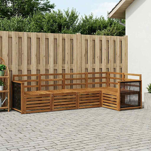 vidaXL Outdoor Sofa Set 4 pcs Natural Solid Acacia Wood
