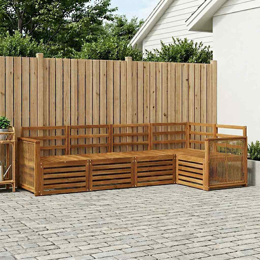 vidaXL Outdoor Sofa Set 4 pcs Natural Solid Acacia Wood
