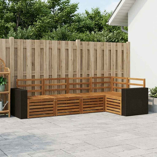 vidaXL Outdoor Sofa Set 5 pcs Natural Polyester