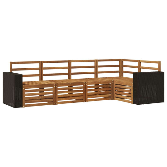 vidaXL Outdoor Sofa Set 5 pcs Natural Polyester